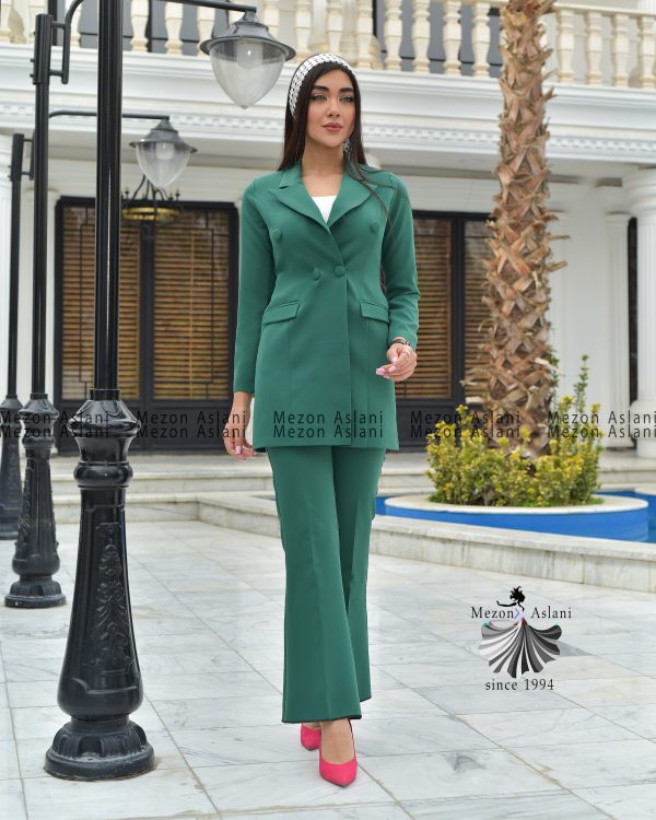 کت شلوار مازراتی نخ توییس یقه بلیزری