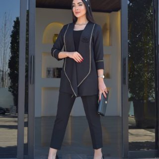 کت کتان لمه دار یقه آمریکایی