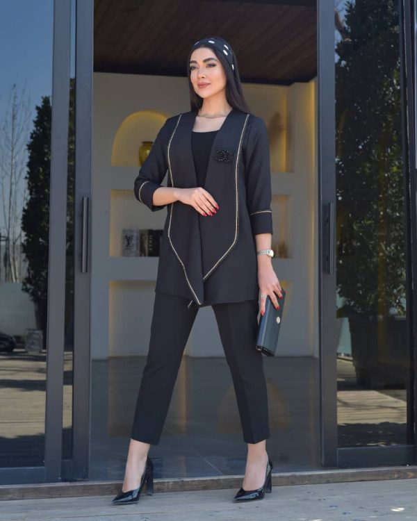 کت کتان لمه دار یقه آمریکایی