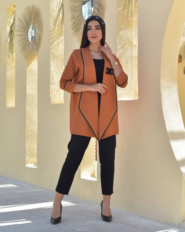 کت کتان لمه دار یقه آمریکایی - Image 6