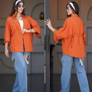 مانتو لنین یقه انگلیسی