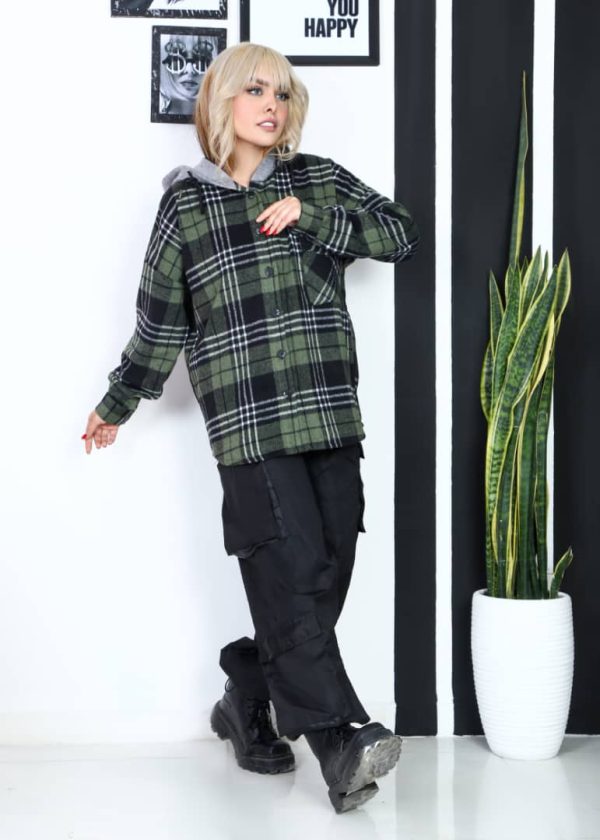 مانتو چهار خانه پشمی - Image 2