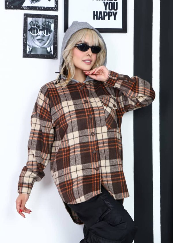 مانتو چهار خانه پشمی - Image 3