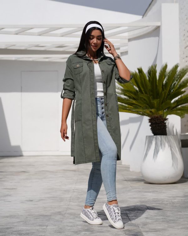 مانتو جین رنگی - Image 3