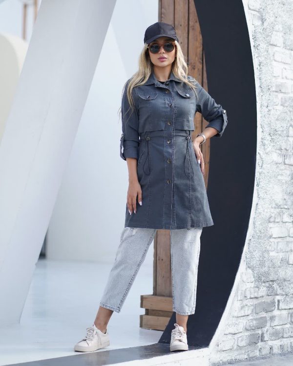 مانتو جین رنگی