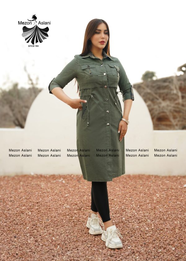 مانتو جین اسپرت رنگی - Image 4