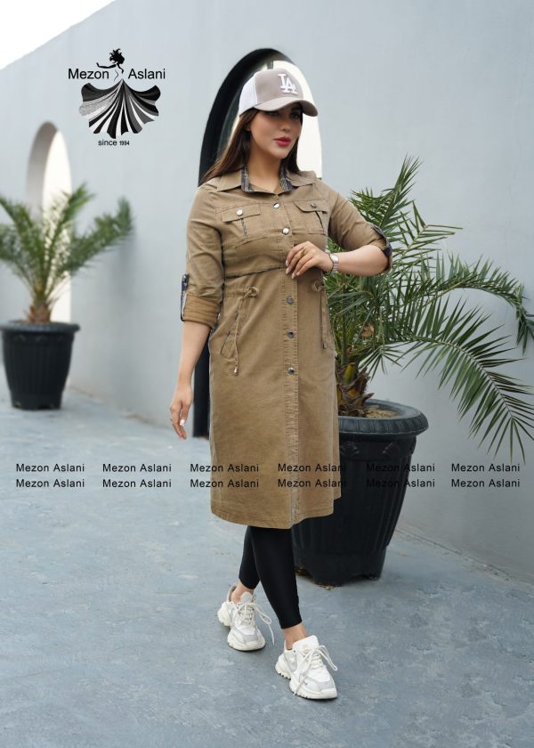 مانتو جین اسپرت رنگی - Image 2