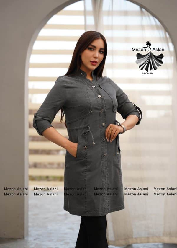 مانتو جین اسپرت یقه ایستاده - Image 4