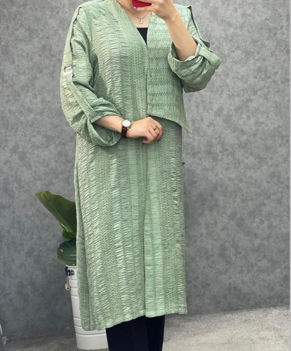 مانتو کوک دوزی ژیله دار - Image 3