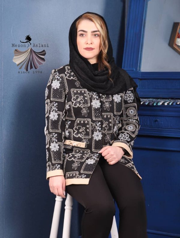 مانتو قلابدوزی یقه گرد - Image 2