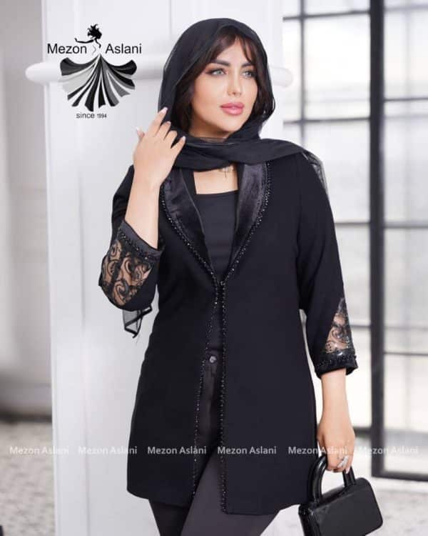 مانتو کرپ لمه سنگدوزی - Image 2