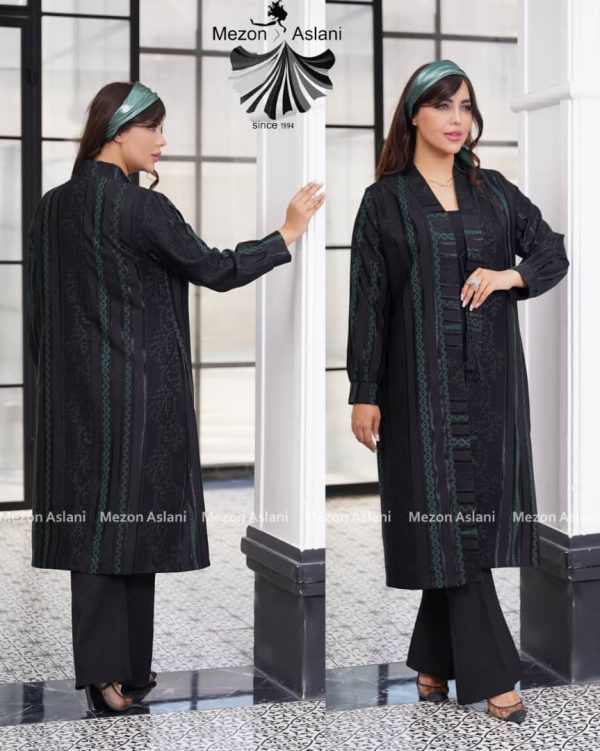 مانتو ژاکارد یقه شالی - Image 2