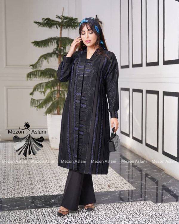 مانتو ژاکارد یقه شالی - Image 4